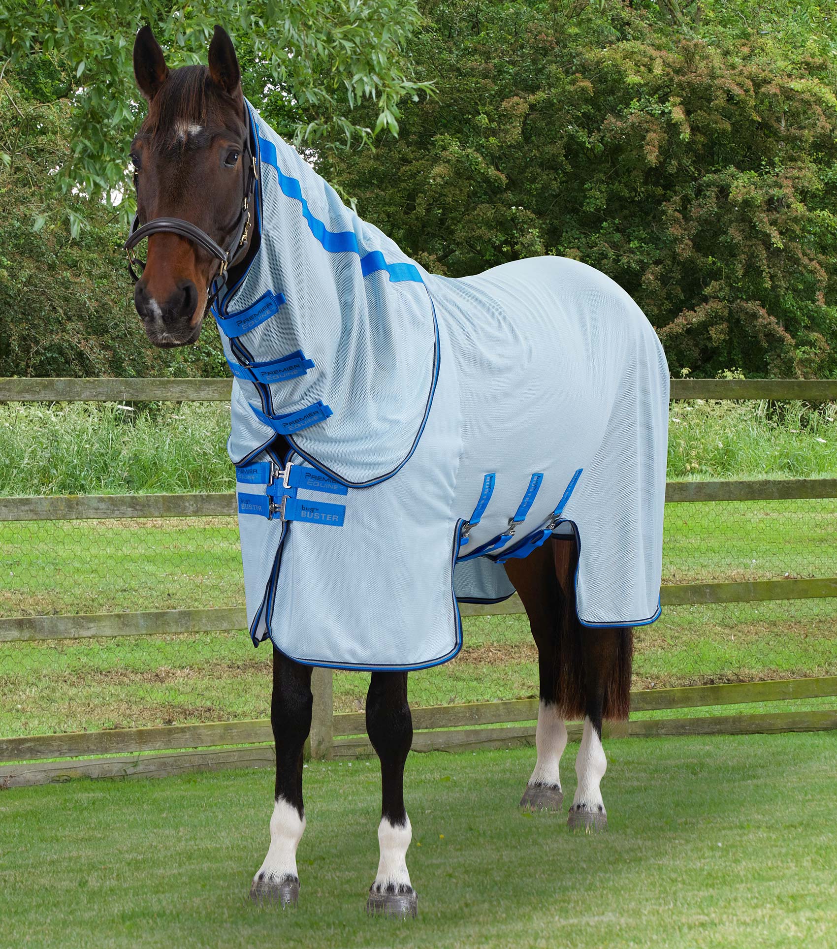 Premier Equine Bug Buster Horse Fly Rug with Removable Neck and Belly Flap - Picture 7 of 9