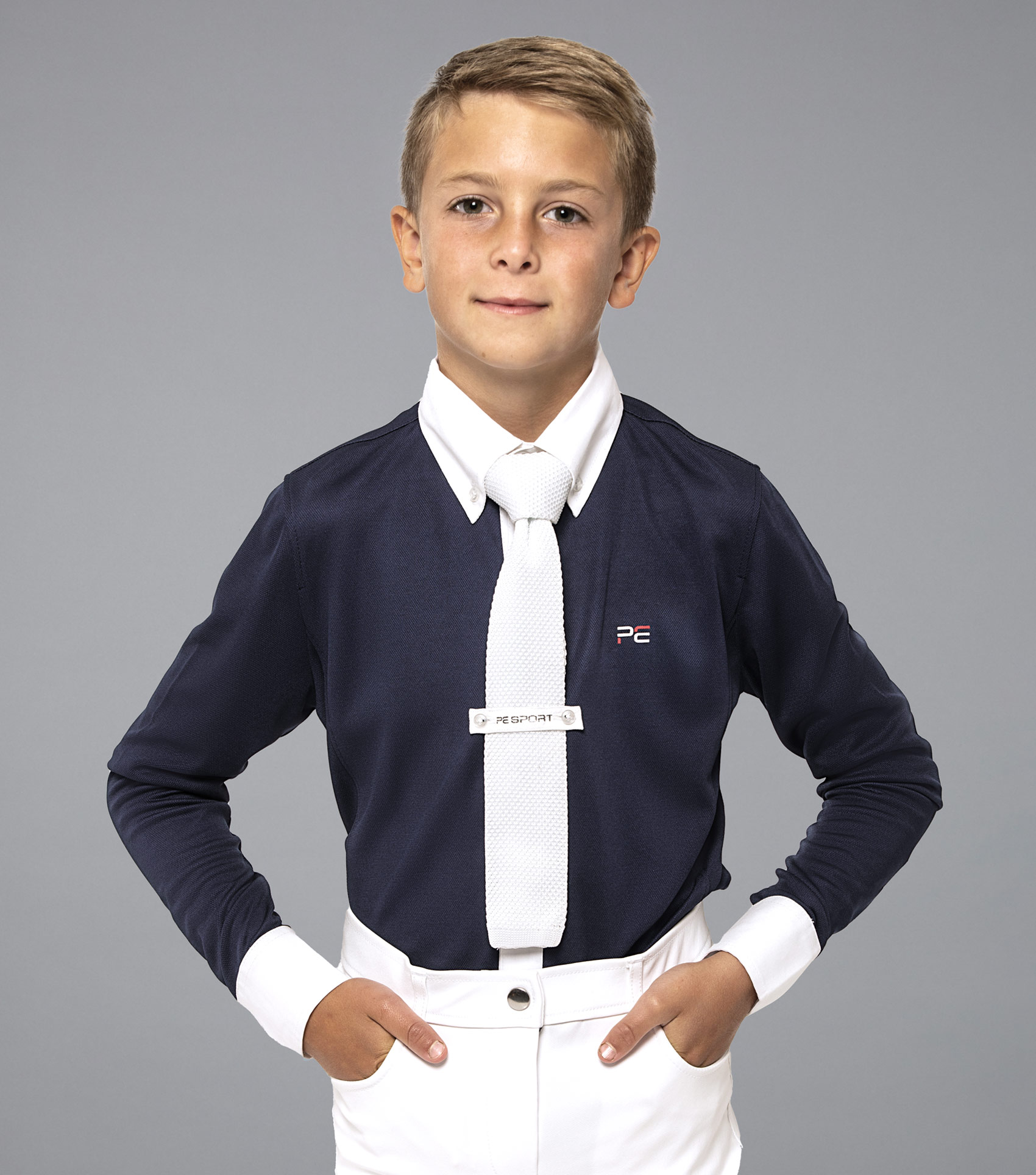 Premier Equine Mini Giulio Boys Long Sleeve Competition Shirt